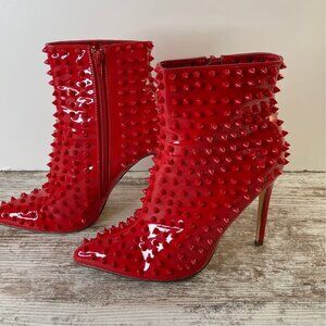 Liliana Red Spiked Stiletto Boots / Heels - Sz 8